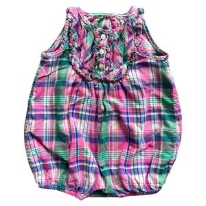 Ralph Lauren Baby 0-3 Months Madras One Piece Natural Fiber Breathable Cotton